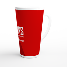 Load image into Gallery viewer, SCARS Full Red - On White Latte-Style 17oz Ceramic Mug - SCARS Design - Worldwide Product
