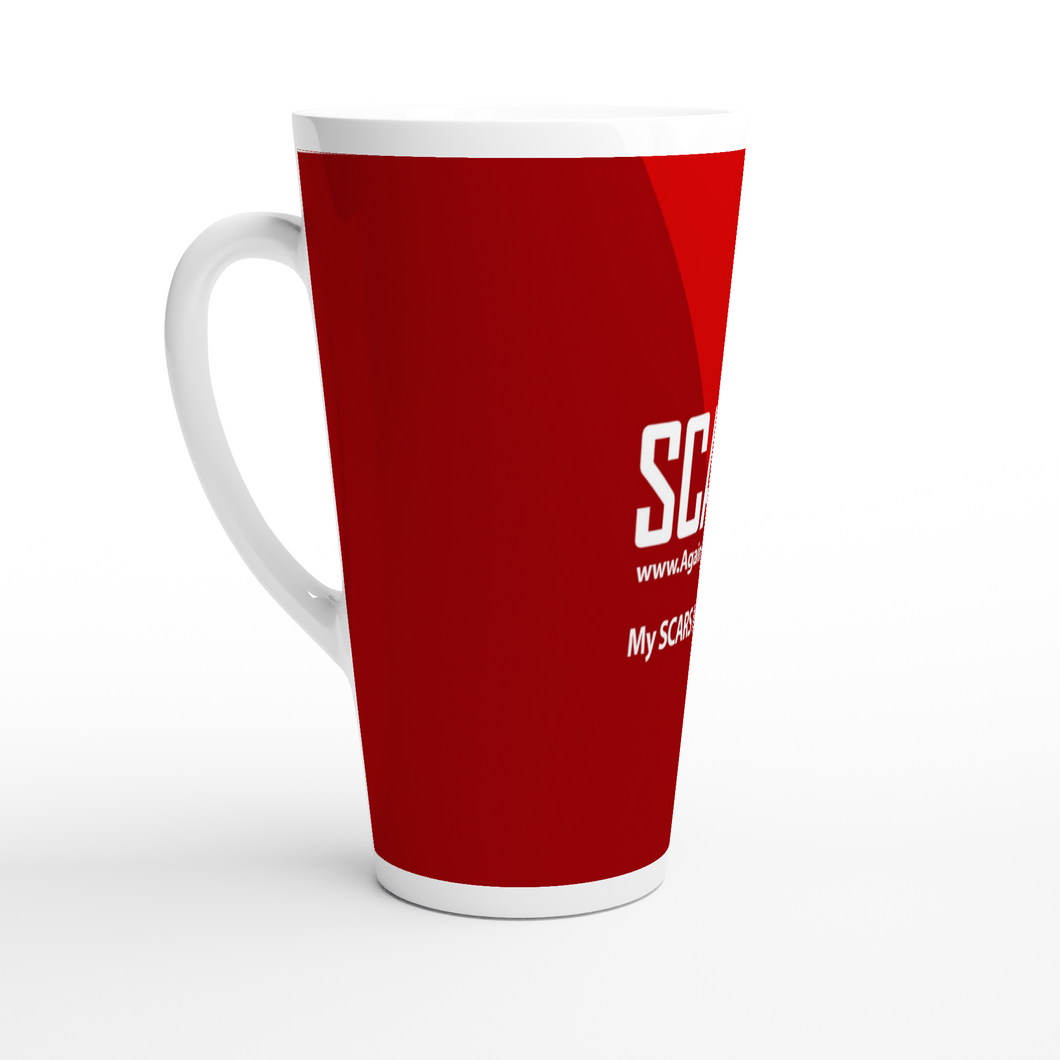 SCARS Full Red - On White Latte-Style 17oz Ceramic Mug - SCARS Design - Worldwide Product